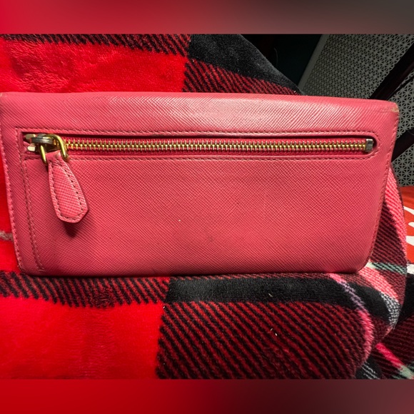 Pre-owned Prada Pink Saffiano Leather Continental Flap Wallet - Picture 13 of 14
